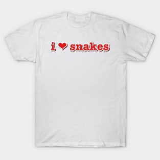 I Love Snakes Heart Animal T-Shirt